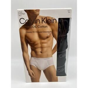 Calvin Klein 6 Pack Briefs Men's 2XL Cotton Classic Fit Underwear Black NWT🛒